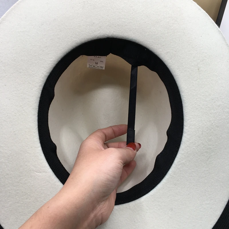 Шерстяная шляпа белая джентльмена модная под фетром Панама|Мужские фетровые