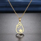 Ожерелья из нержавеющей стали, подвеска в виде звезды, сердца, цепочка, чокер, бижутерия, модное ожерелье для женщин, ювелирные изделия, подарки для вечеринок, друзей, Новинка