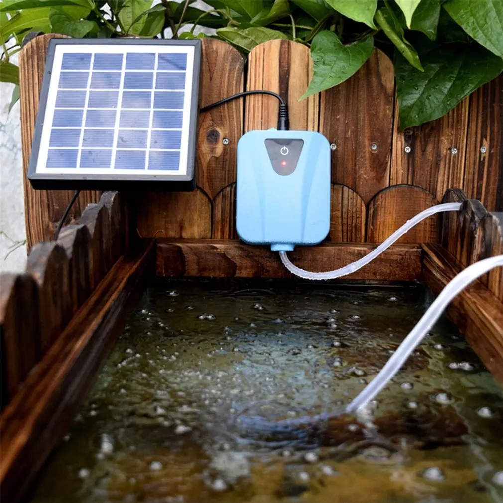 

DC USB Charge Solar Powered Aquarium Fish Tank Oxygenator Water Oxygen Pump Mute Pond Aerator Aquarium Airpump