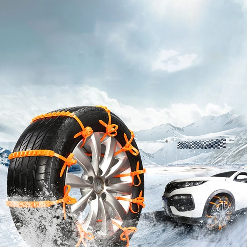 

2021 New 10pcs/set Automobile Universal Anti-skid Snow Chain Off-road Vehicle Tire Snow Chains Emergency Non-slip Cable Ties