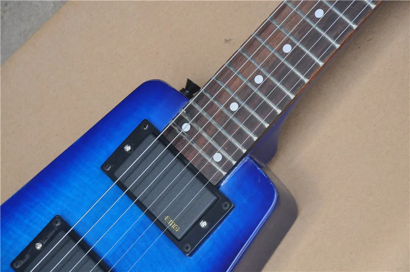 6 ой Электрогитары 24 Лады с гриф из красного дерева без бабки голубой цвет тела