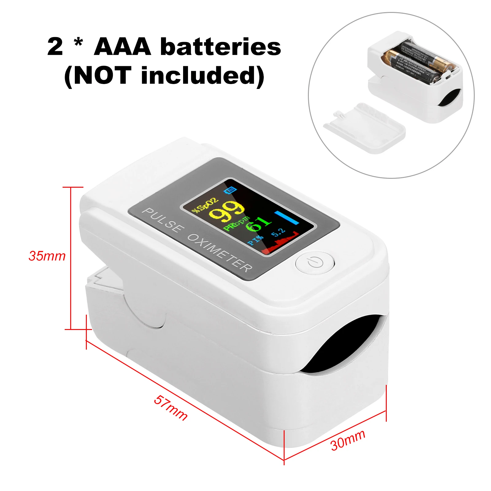 

Oximeter Saturation Heart Rate Monitoring Finger Clip Detection Fingertip Home Detector with OLED Display Pulse Oxymeter