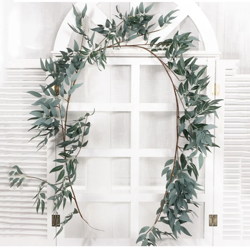 

Artificial Ivy Green Leaf Garland Plants Vine Fake Foliage Flowers Home Garden Leaves Decor Fake Rattan String Grass Cactus