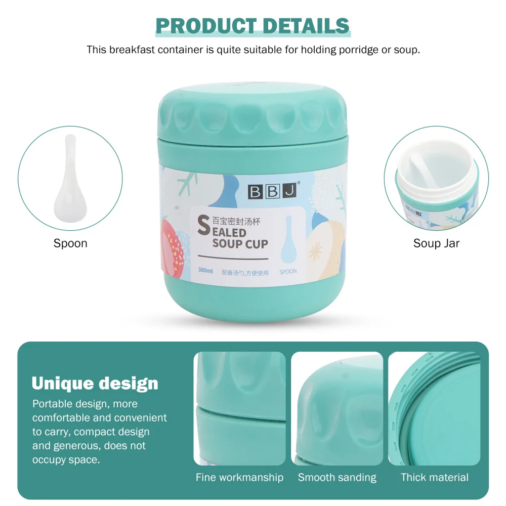 

1pc Portable Sealed Soup Cup Breakfast Porridge Cup Insulated Food Container