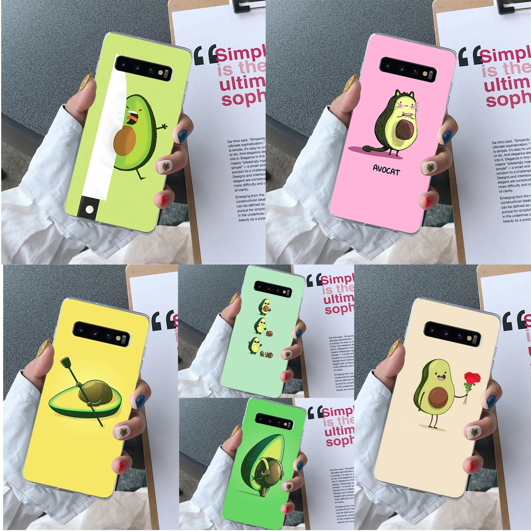 Авокадо эстетический Мягкий Силиконовый ТПУ чехол для телефона Samsung S10 E S9 plus S6 edge