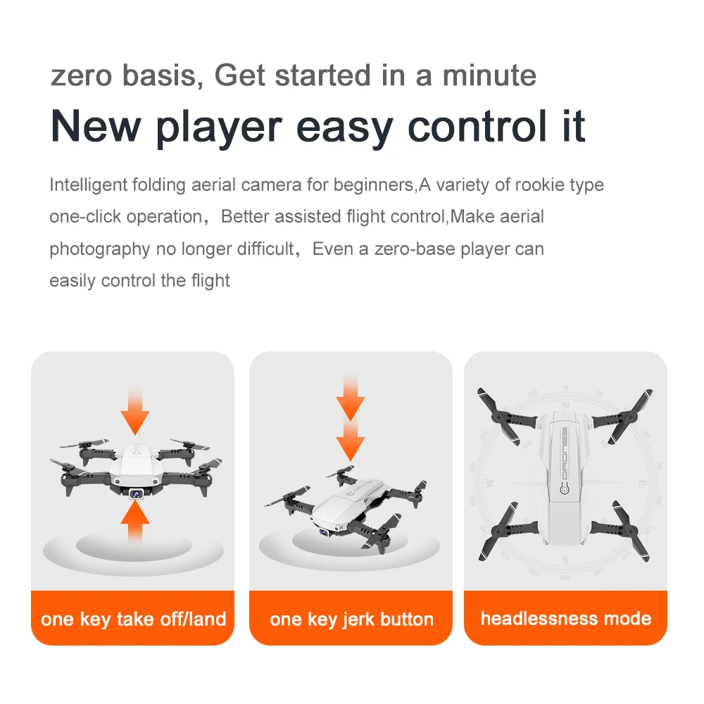 

New RC Drone 4K HD Aerial Photo Foldable Drone One Key Automatic Return LED Light Altitude Hold Track Flight RC Quadcopter