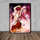 Erza Scarlet Fairy Tail Fanart подвесная картина, напечатанная на холсте, Декор, масляная живопись, настенная Картина на холсте, постеры, офисный Декор