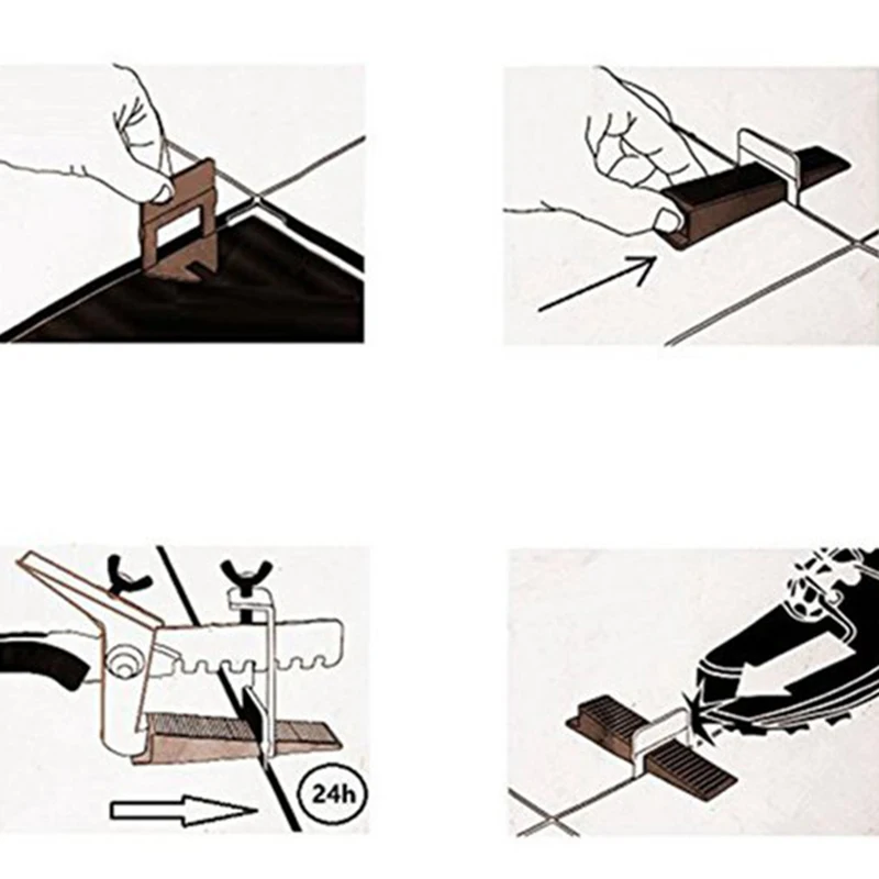 

401 Tile Leveling System 1 mm 300 Clips + 100 Wedges + 1 Piece of Pliers Plastic Tile Spacer Tile Tool