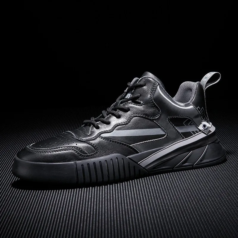 Кроссовки мужские из натуральной кожи спортивная обувь резина Нескользящие для