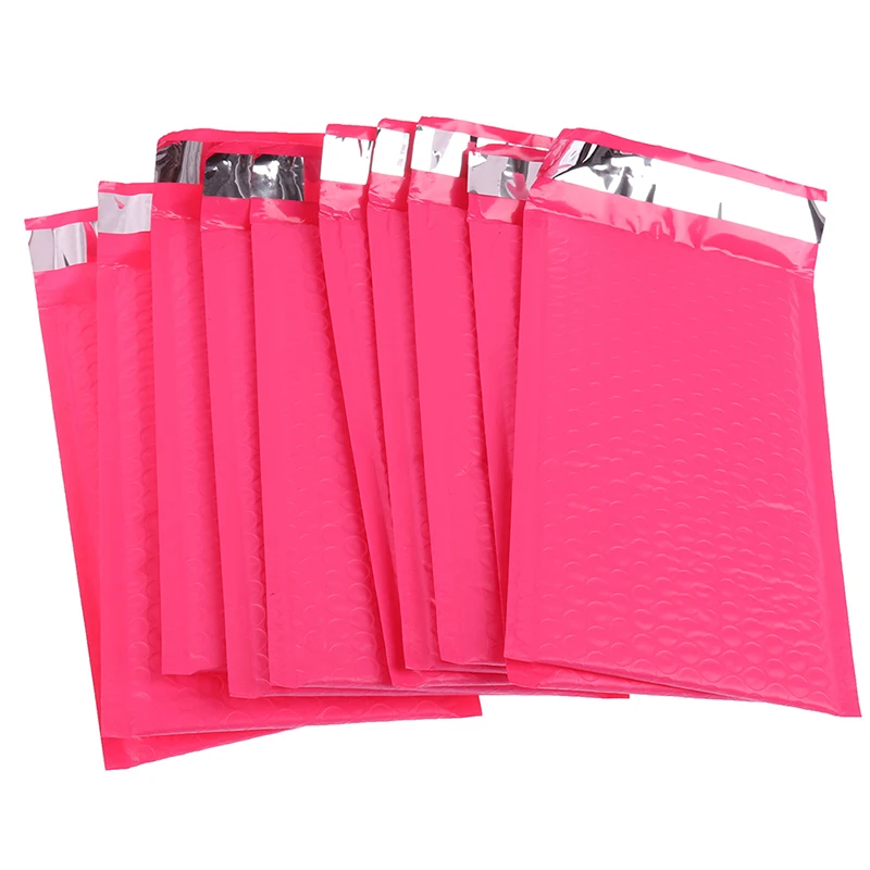 

10pcs Rose Red Foam Envelope Bags Self Seal Mailers Padded Shipping Envelopes With Bubble Mailing Bag