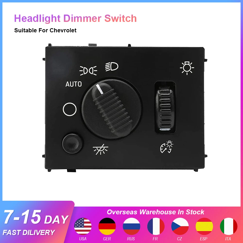 

Car Headlight Switch Durable 1pcs Headlamp Dimmer Switch For Chevrolet 19381535 D1595G 15194803 1802-311218 1S8489 53-22773