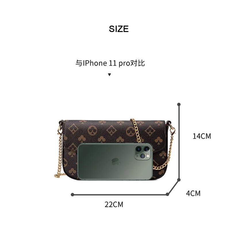 

Vintage Printing Shoulder Bags for Women Classic Design Chains Composite Female Crossbody Bag Pu Leather Luxury Brand Handbags