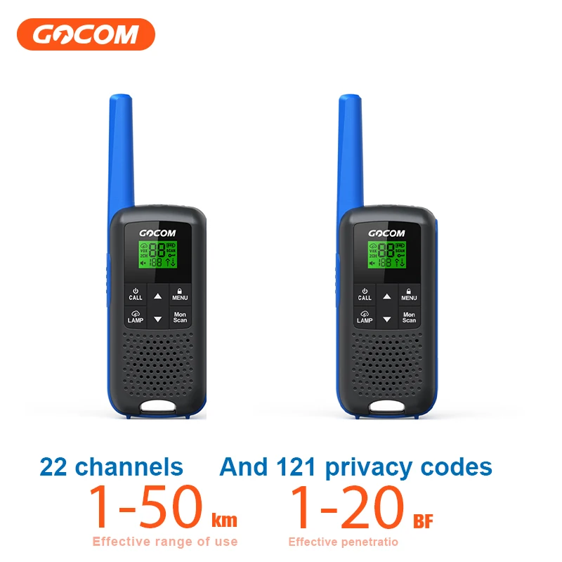 Новый дизайн 2pcs GOCOM G600 дальность двухсторонние радиостанции деловые рации 16