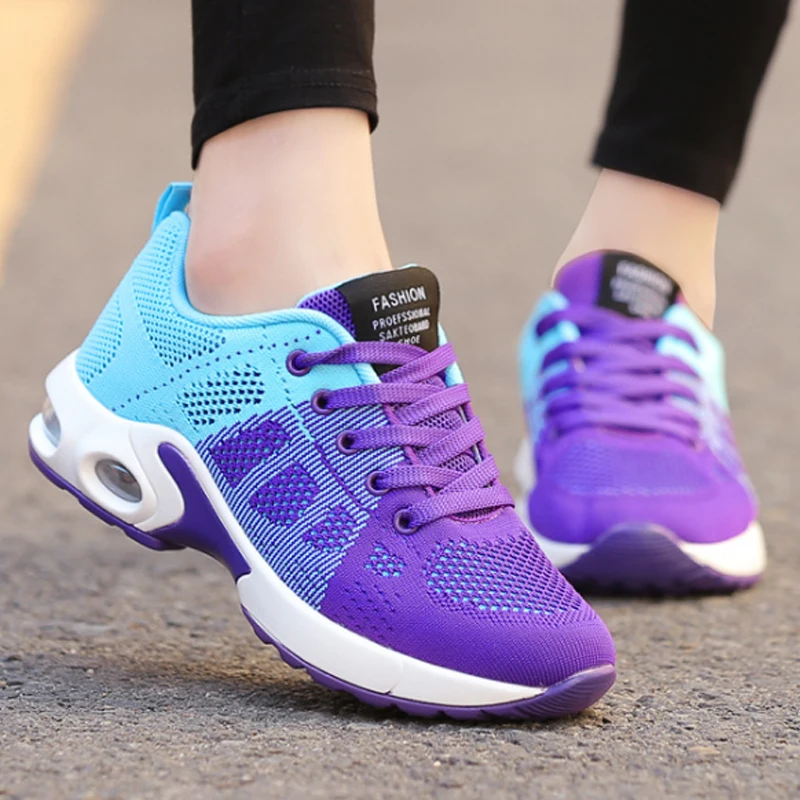 Women Shoes Running Sneakers Outdoor Fashion Sports Ladies Shoes Breathable Lightweight Comfort Running Gym Shoes Air Lace Up