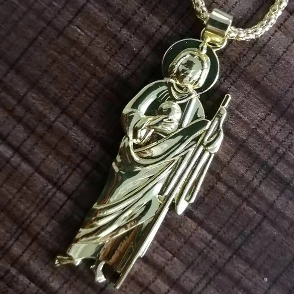Ожерелье с кулоном Karopel Jesus Golden Virgin Mary модное ожерелье в стиле хип-хоп со льдом для