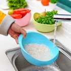 Сито для риса, пластиковый дуршлаг, фильтр для мытья риса, сито, сливная корзина для фруктов, бобов, чаши, сливное сито, кухонное приспособление для очистки