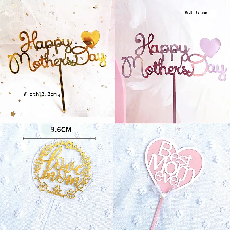 

Love You Mom Theme Cake Decoration Cake Toppers for Mother`s Day Dessert Decor Mom Birthday Suppllies