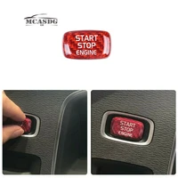 real red carbon fiber engine start stop button cover fit for volvo xc60 s60 v60 v40