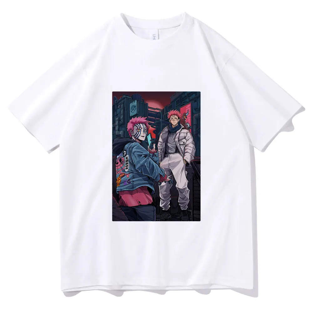 

Japanese Anime Jujutsu Kaisen T-shirt Japan Fashion Trend Demon Slayer Tshirt Men Women Ryomen Sukuna and Akaza Print T Shirts