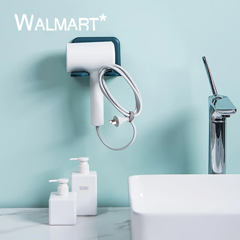 Wall-mounted Hair Dryer Bracket Storage Shelves Home Bathroom Accessories