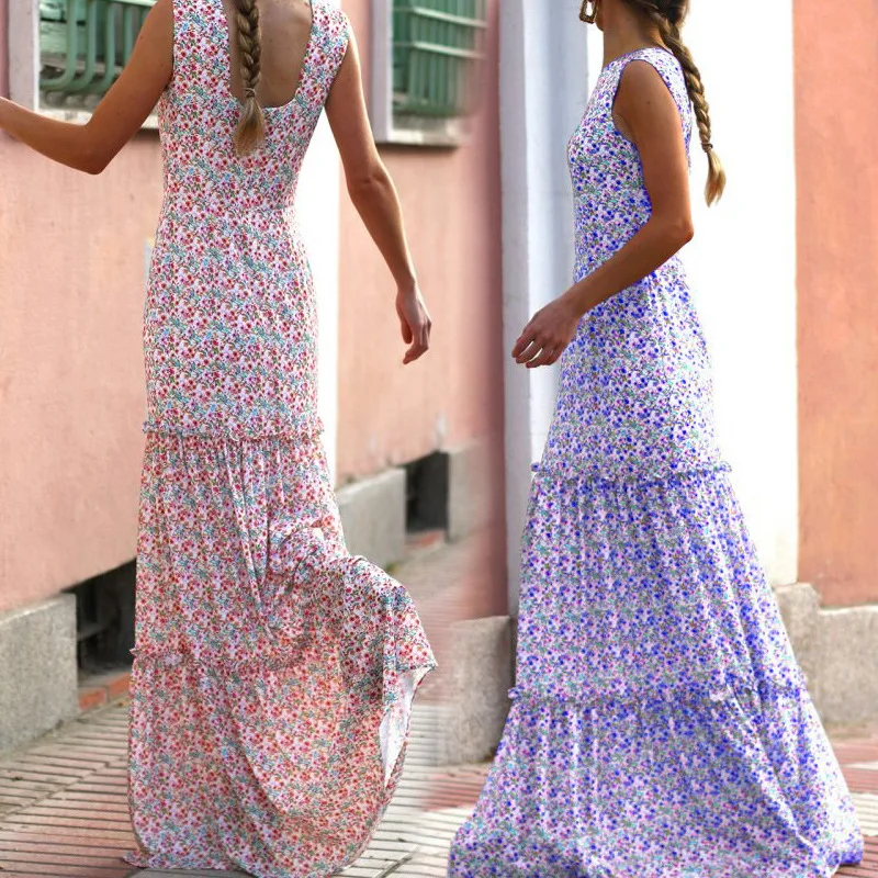 

《 Дада 》, макси платья для женщин с принтом дамское платье без рукавов свободное платье вечерние платья платье на день рождения для женщин