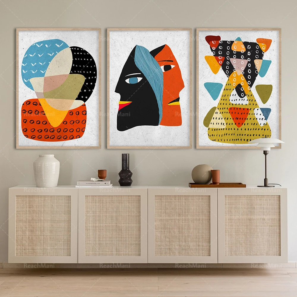 

African art, bohemian style decoration, modern black wall African print, black American canvas, black women abstract African pri