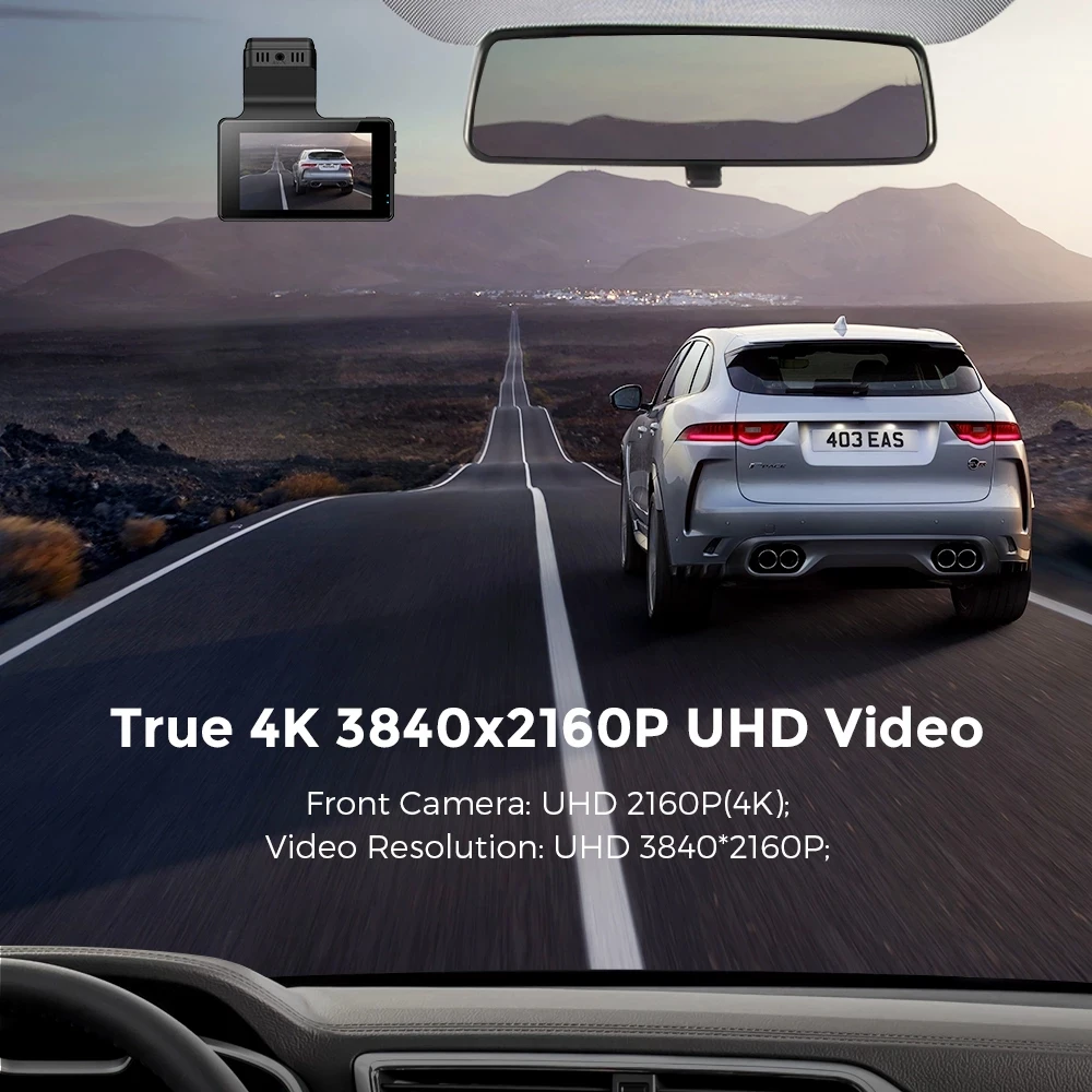 AZDOME M63 Dash Cam Dual Lens 4K UHD Recording Car Camera DVR Night Vision WDR Built-In GPS Wi-Fi G-Sensor Motion Detection | Автомобили и