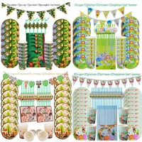 jungle party supplies kids birthday disposable tableware set jungle animal forest zoo theme supplies baby shower boy safari