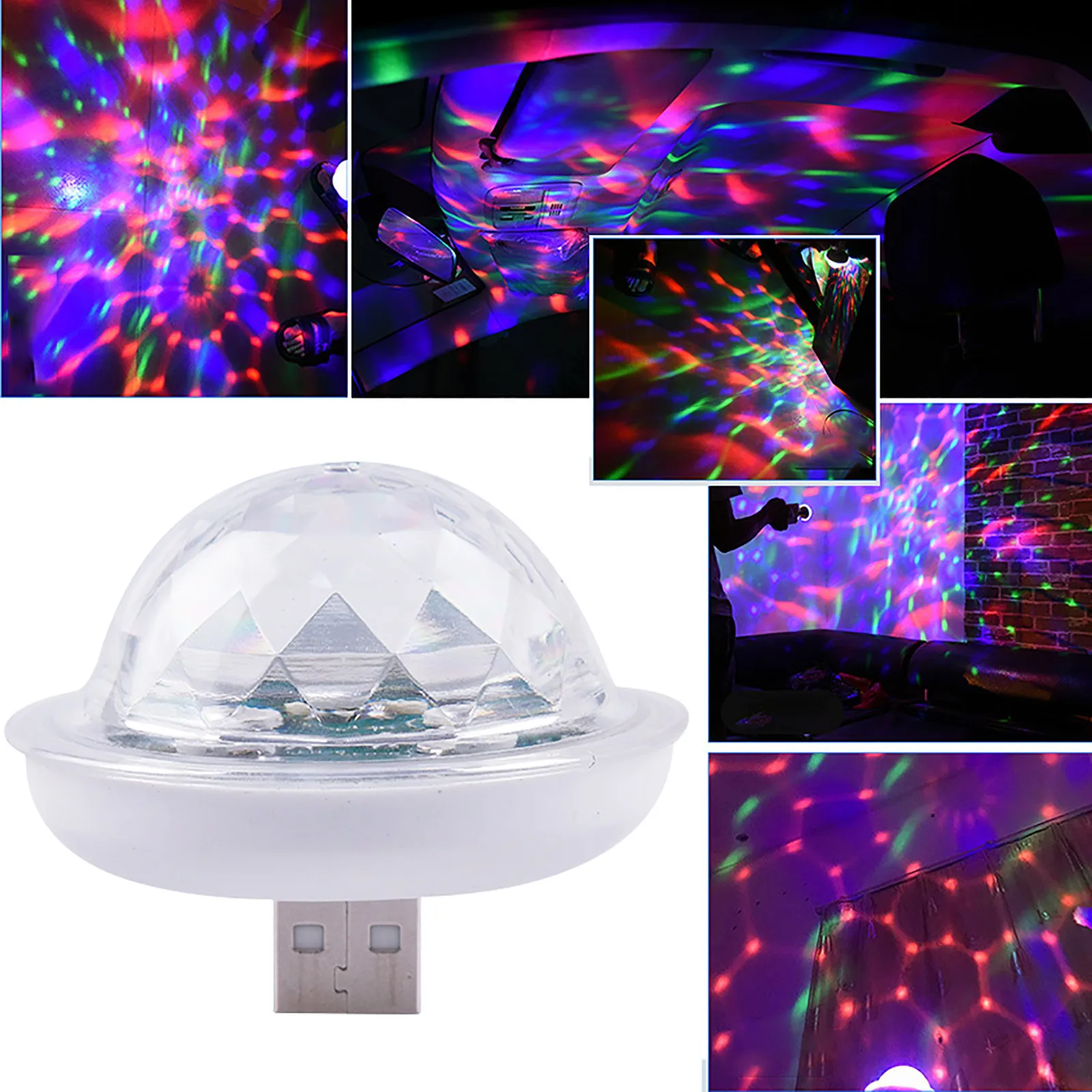 

СВЕТОДИОДНЫЙ Автомобильный RGB-светильник, неоновая лампа для внутреннего освещения, с волшебным шариком, с подключением к сети, для вечерни...