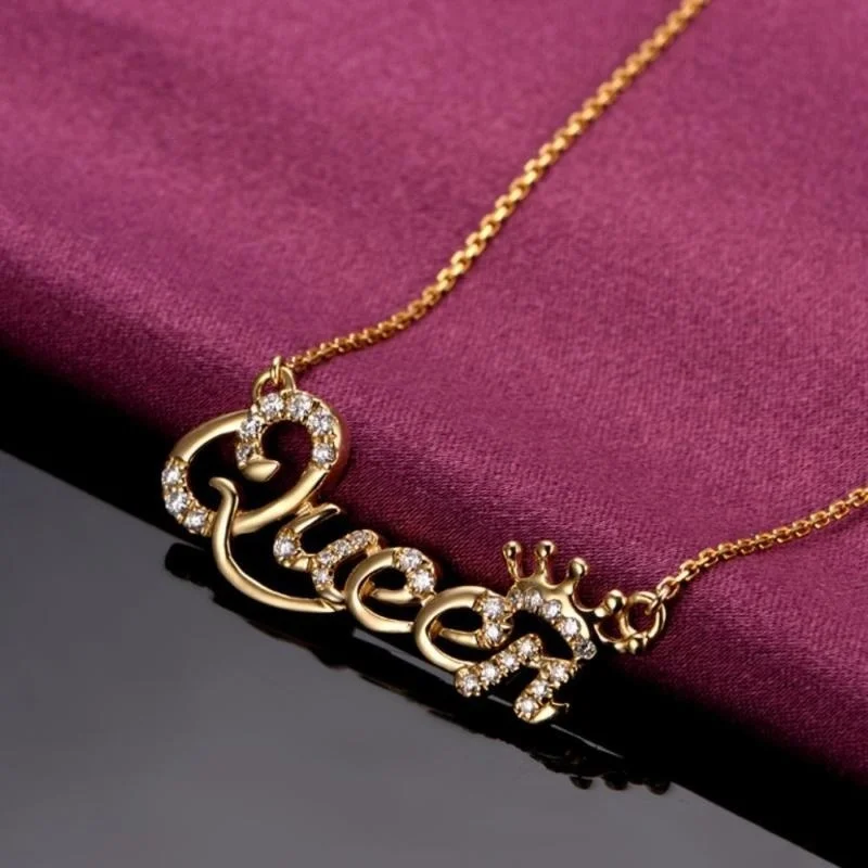 Popular Sweater Necklace Women Clavicle Chain Jewelry Alphabetical Queen Rhinestone Short Music Note Shaped Cute | Украшения и