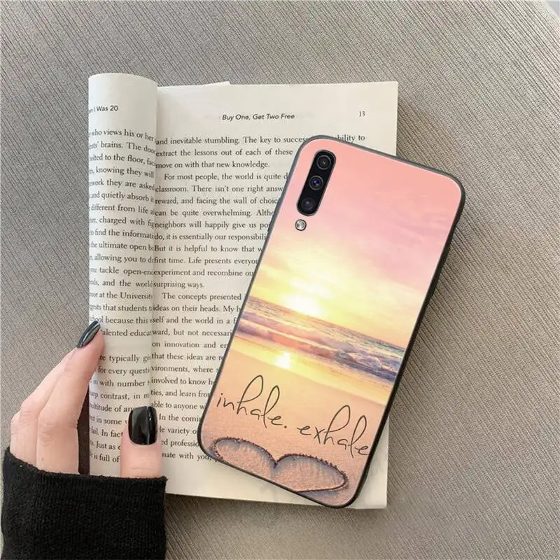 

beach Pink love clouds starry sky Phone Case funda For Samsung Galaxy note S 10 20 e plus A 50 71 31 40 51 30s j4 2018