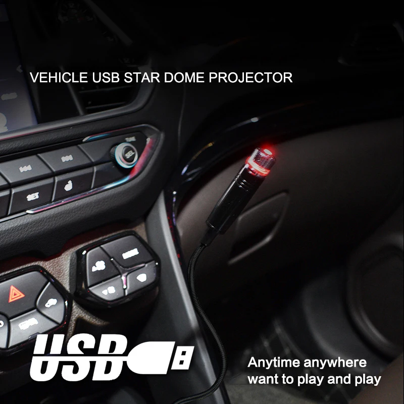 Автомобильный удобный usb потолочный светильник в виде звезды лазерный