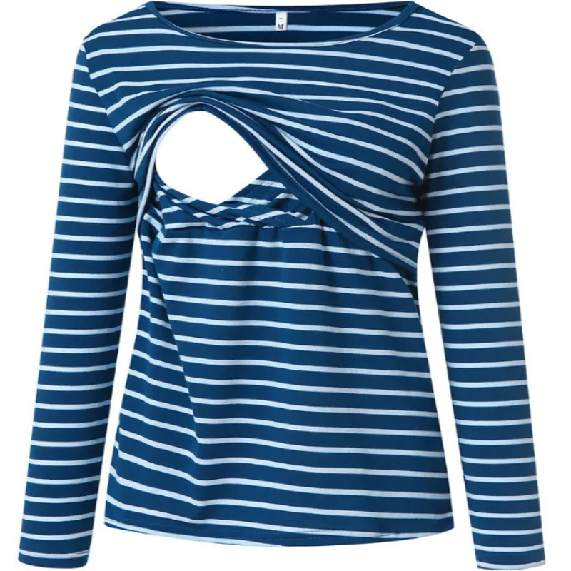 Топ для кормящих мам платье в полоску беременных Саморазвитие кормления грудью с