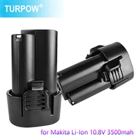 turpow 3000mah rechargeable battery for makita bl1013 bl1014 bl 1013 bl 1014 lct203w 194550 6 194551 4 10 8v li ion battery
