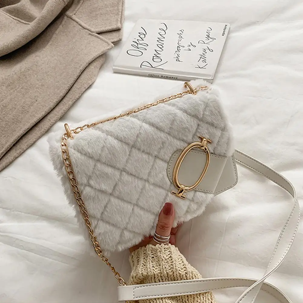 Женская сумка портфель PinShang бархатная с цепочкой квадратная через плечо из