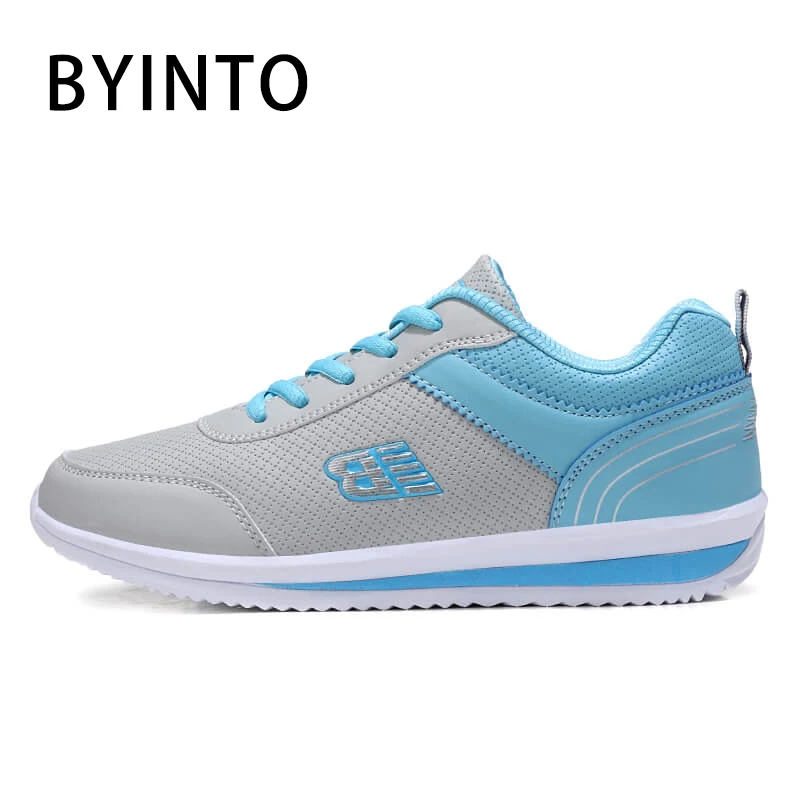 Size 35-41 New Fashion Tennis Shoes for Women Ultra-light Leather Blue Sneakers Gym Sport Shoes Tenis Feminino Basket Femme