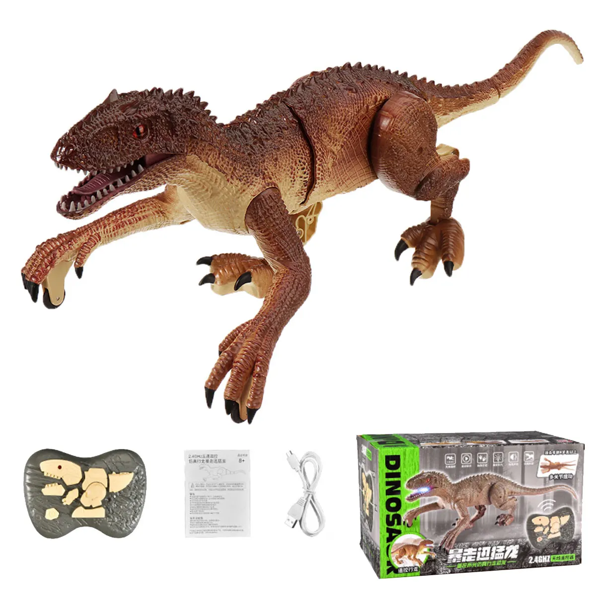 

2.4G RC Dinosaur Raptor Jurassic Remote Control Velociraptor Toy Electric Walking Dino dragon Toys For Childrens Christmas Gifts
