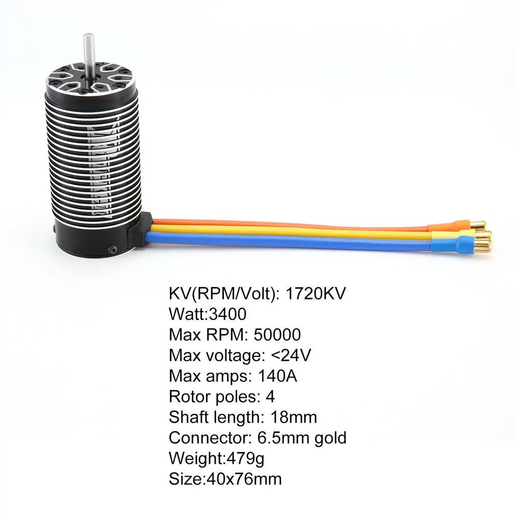 

Rocket 4082 1550KV/1720KV Brushless Sensorless Motor 4 Pole Sensorless Motor For 1/8 RC Drift Racing Model Car Parts