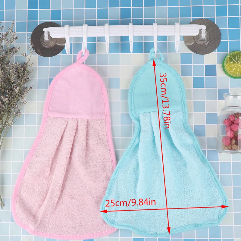 

Hand Quick-dry Towel Plush Nursery Hanging Kitchen Bathroom Thick Soft Cloth Wipe Towel Cotton Non-oil-Stick Dish Washing