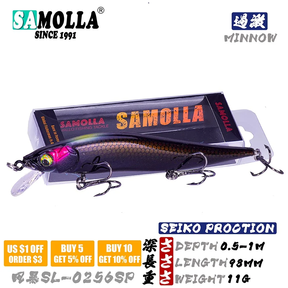 New Minnow Fishing Lure Wobblers  Hard Baits 10g 98mm 0.5-1m Isca Artificial Equipment Peche En Mer Accessories Pesca Leurre Dur