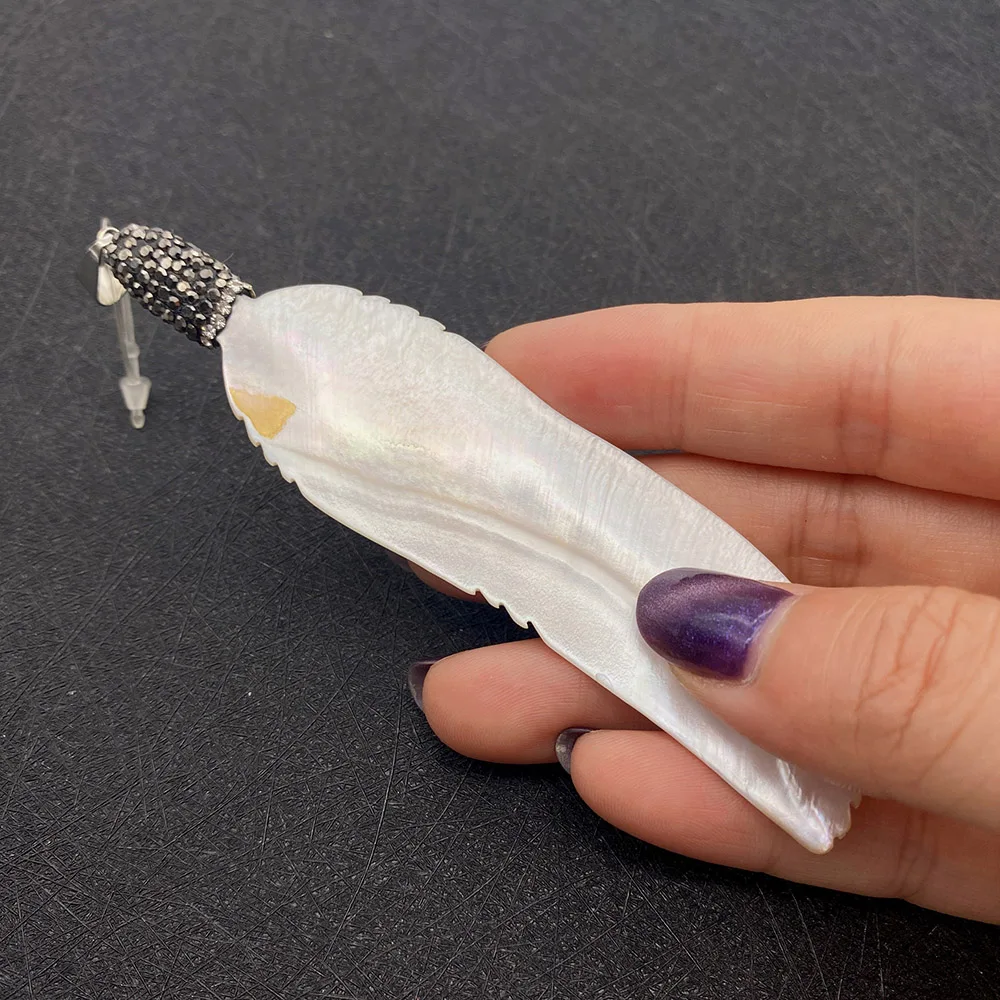 1 шт. кулон в виде белого пера с имитацией жемчуга | Украшения и аксессуары