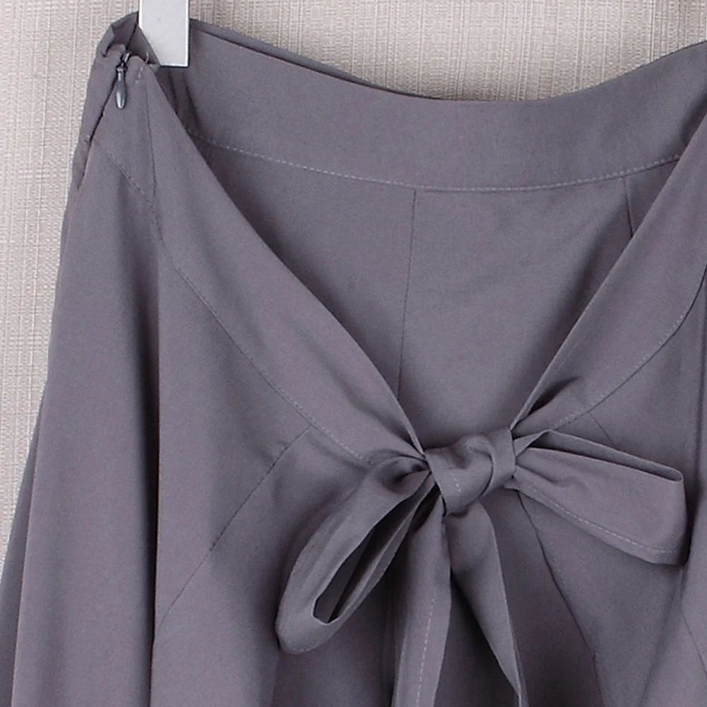 

Women Palazzo Pants 2020 Causal Ruffle Drawstring Trouser Elegant High Waist Irregular Loose Pure Color Autumn Female Pant Skirt