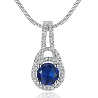 snc50 moderate temperament micro zirconium diamond blue crystal simulation gemstone pendant necklace