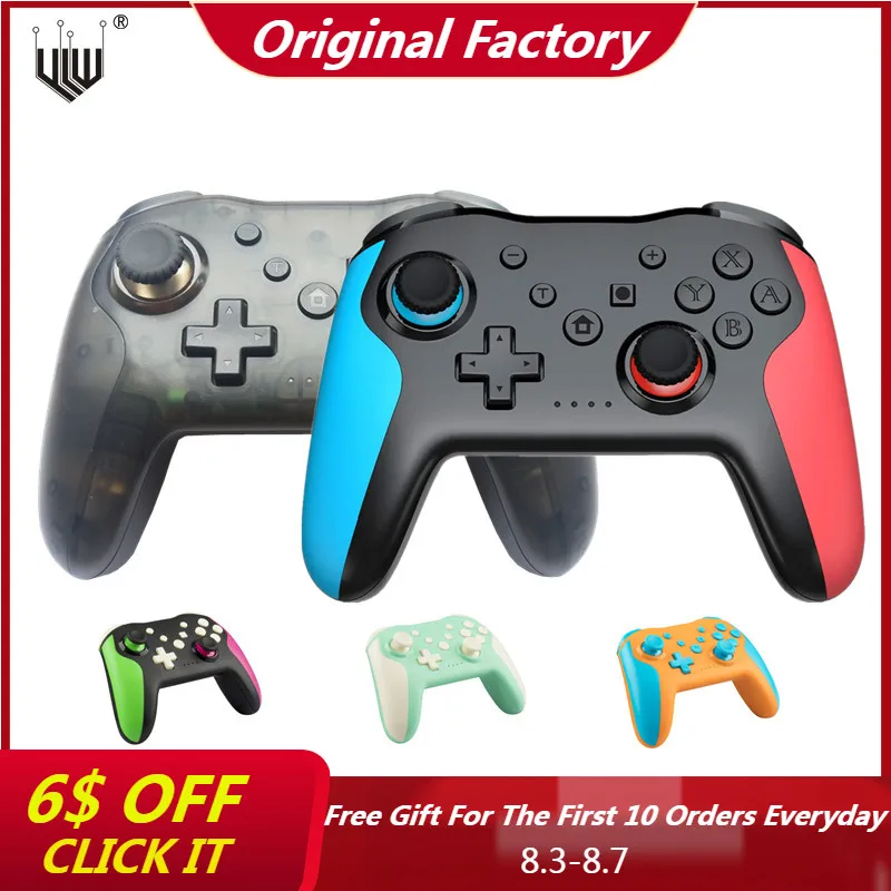 

2PCS Bluetooth Gamepad For Nintendo Switch Console 6Axis Vibration Wireless Joystick To NS Switch Controller To PC Android TV PS