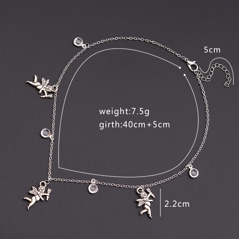 Женское винтажное ожерелье-чокер в стиле ретро с кристаллами и цепочкой виде