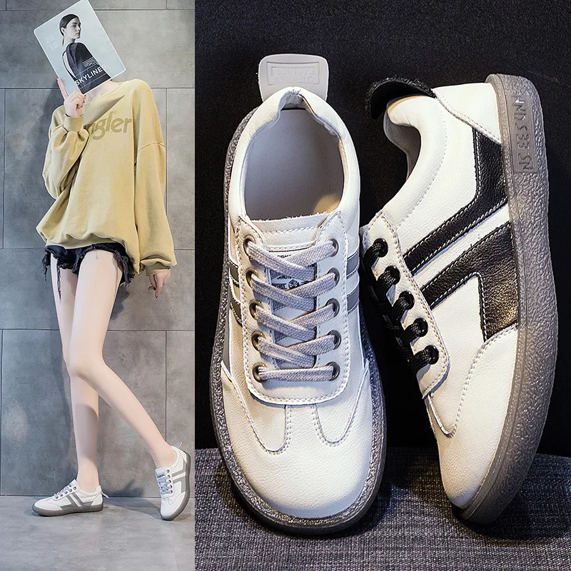 

2021 Spring And Autumn New White Shoes Women's Fashion Casual Soft-Soled Shoes Flat Shoes Net Red Retro Large Size Shoes