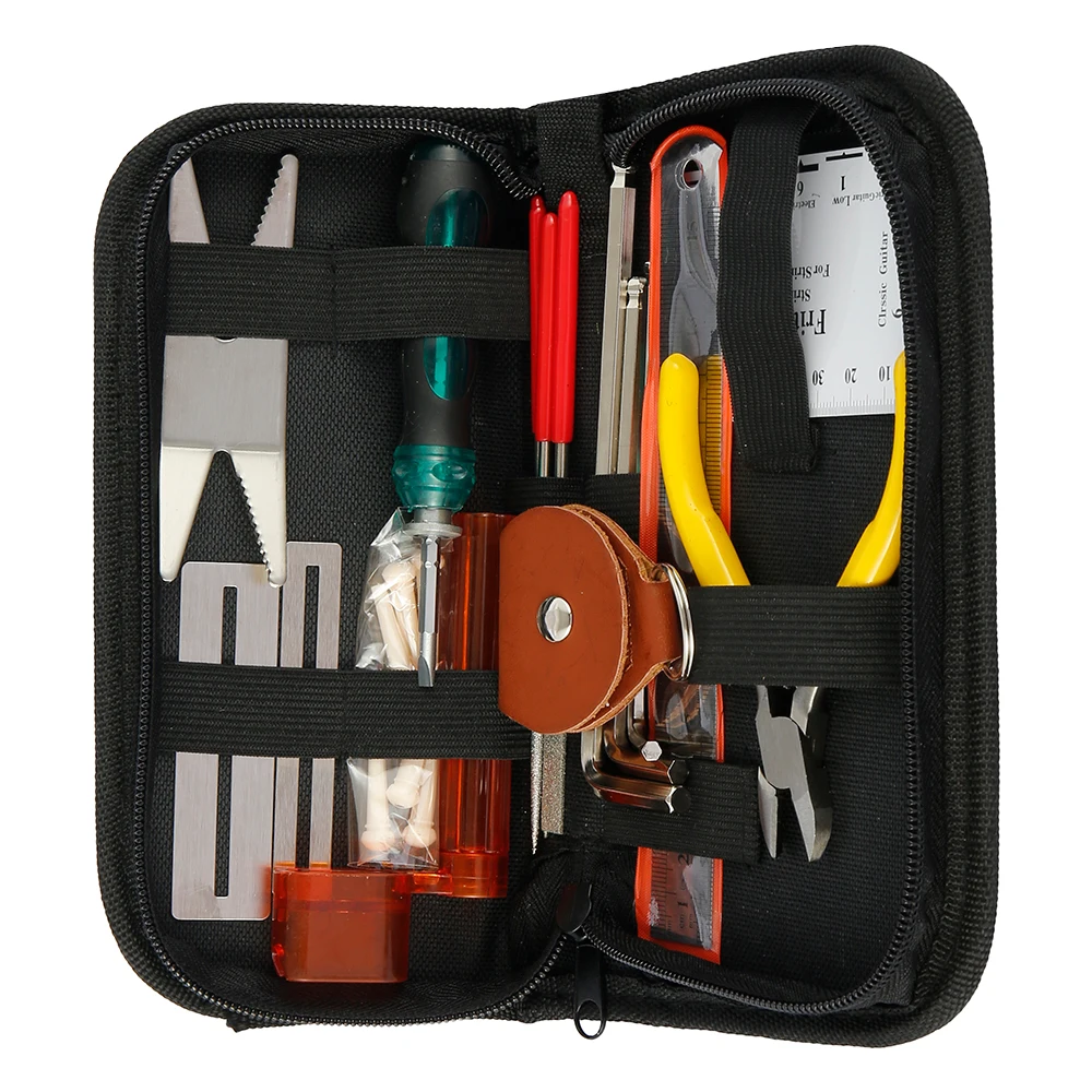 

Guitar Repairing Maintenance Tool Kit Electric Acoustic Cleaning Tools String Organizer String Action Ruler Gauge Measuring Tool