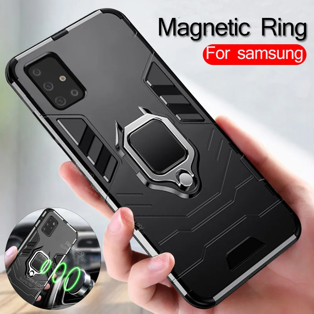 Роскошный автомобильный Магнитный чехол для телефона samsung a51 армированный