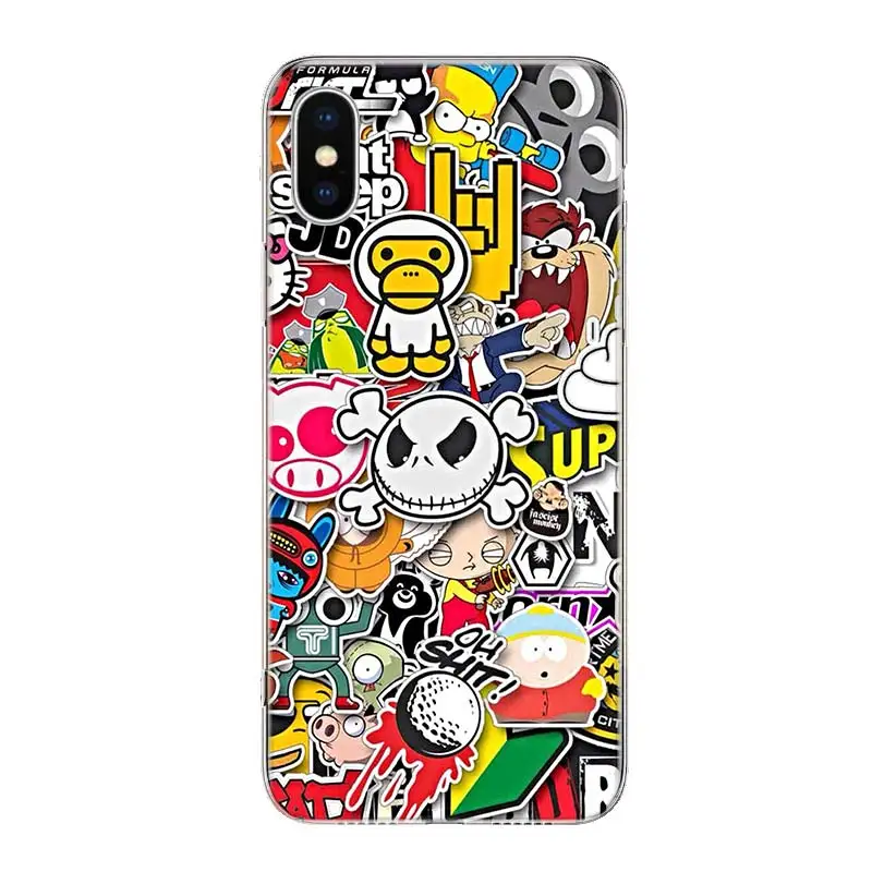 

Anime Graffiti Sticker cool Phone Case For Iphone 12 Mini 11 Pro XS Max XR X 8 7 6 6S Plus SE 2020 5 5S SE Cover Shell Coque