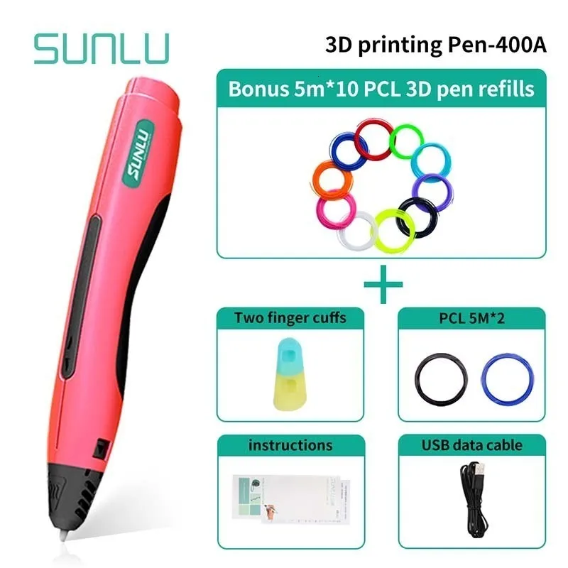SUNLU 3D scible ручка для детей Рождественский подарок для детей и взрослых низкая температура PCL 3D ручки